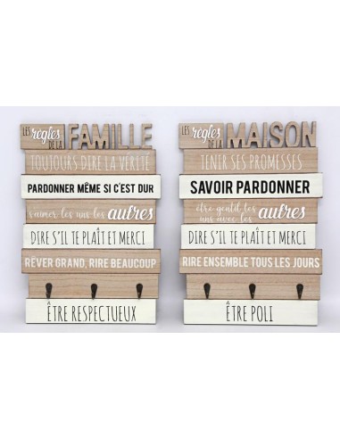 fr plaque regles maison + pateres 43x60c