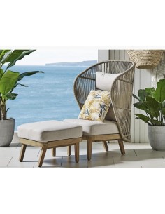 huc39797+huc27100 fauteuil lounge mali avec dossier haut + repose pied