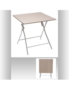 164657c - table pli 4p 80x80cm taupe