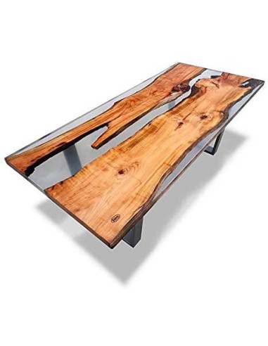 lect200cr - table crystal 200x100 acacia avec pds u noir