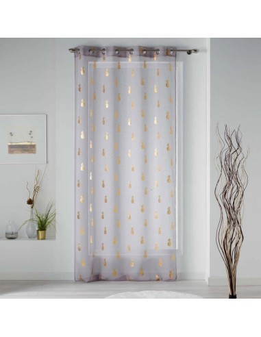 1626046-panneau a oeillets 130 x 240 cm voile sable imprime metallise samba gris