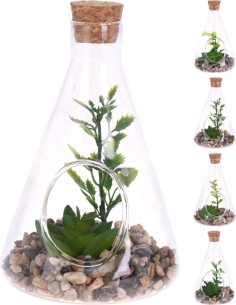 hz1950510-plant in glass 9x14cm 4ass