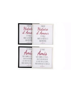 fr plaque a/slogan cadre en bois 40x40