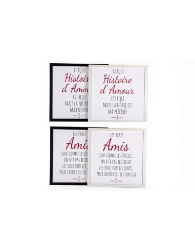 fr plaque a/slogan cadre en bois 40x40