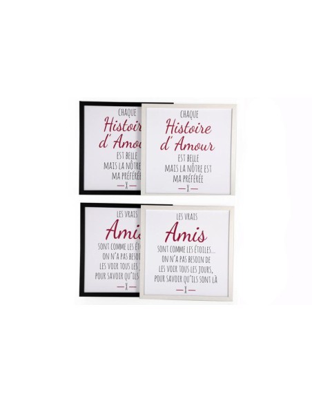 fr plaque a/slogan cadre en bois 40x40