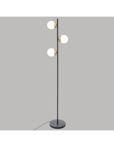 178917-lampadaire droit metal "hotel" bleu navy h.161