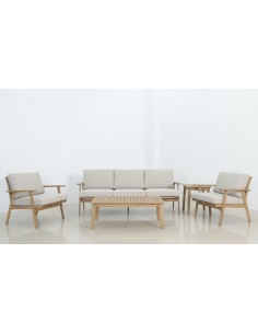 canapé 3 place + 2 x fauteuil eloise - acacia