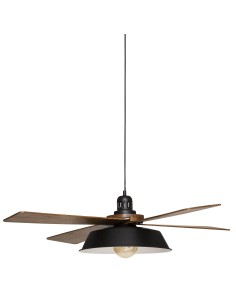 suspension metal bois cuba noir l.94