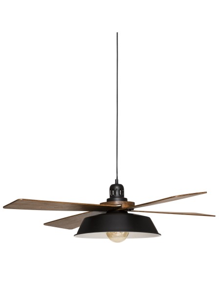 suspension metal bois cuba noir l.94