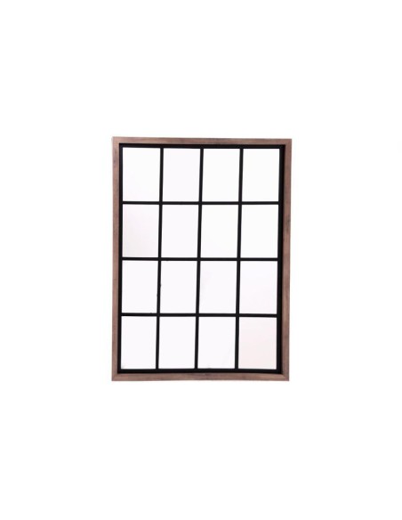 miroir atelier bois foncé 80x60cm