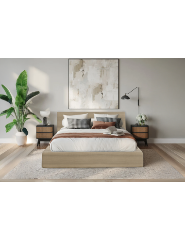 doyle 140 lit compressé light grey (beige) hydra 15 + sommier delio