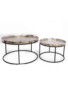 1/2 tables basse metal argent