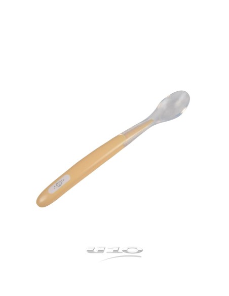 6rep217 - cuillere avec embout silicone manche plastique jaune