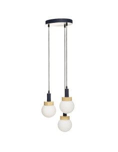 178918-suspension x3 metal verre "hotel" bleu navy d.26