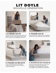 doyle 160 lit compressé light grey (beige) hydra 15 + sommier delio