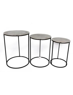 1/3 tables gigognes metal/alu rondes arg