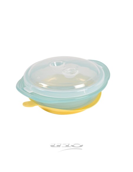 6rep250 - bol antiderapant avec couvercle plastique 260ml 15*12.5*h5.5cm