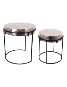 1/2 table ronde metal argent