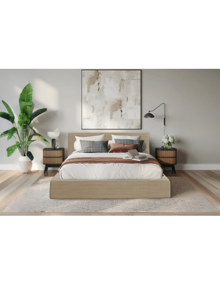 doyle 140 lit compressé dark grey hydra 15 + sommier delio