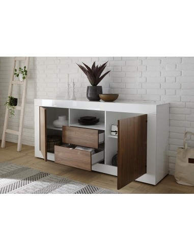 20 90 35-07d - buffet urbino 2 portes 2 tiroirs bois/dark walnut