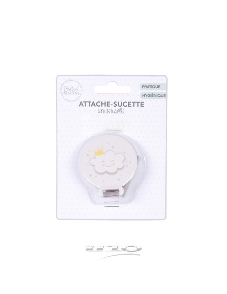 6rep215 - attache sucette avec fixation par clip nuage essen'ciel