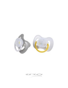 6rep212 - set de 2 sucettes silicone physiologique etoile  +6mois essen'ciel
