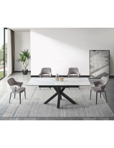 58501bl - table de repas marissa blanc