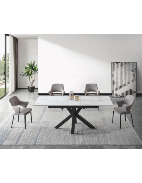 58501bl - table de repas marissa blanc