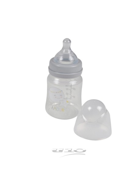 6rep222 - biberon col large + tetine debit variable silicone 150ml lune essen'ci