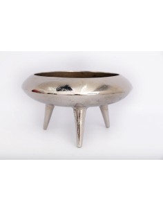 bol metal sur pied argent 39cm