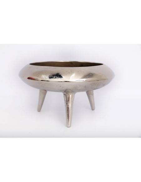 bol metal sur pied argent 39cm