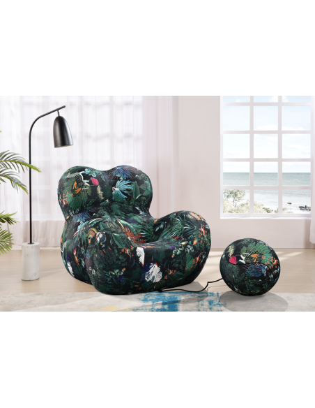 fauteuil novaten fabric_white words + black d