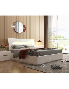 17216bl-evelyn chevet 2 tiroirs blanc laque 56x43x48h