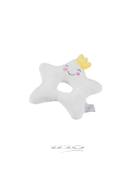 6pel211 - doudou hochet 8*12cm etoile essen'ciel