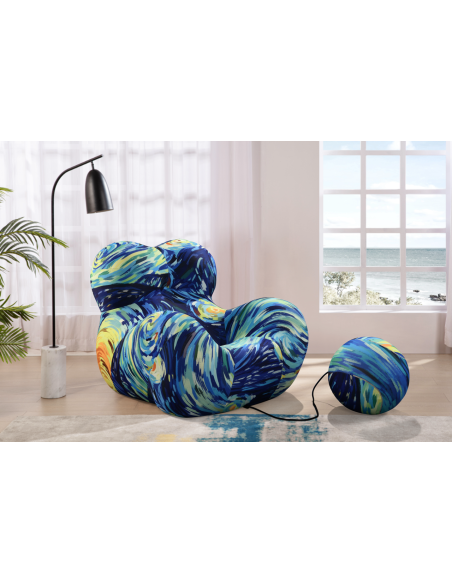 fauteuil novaten fabric_black words + yellow ff