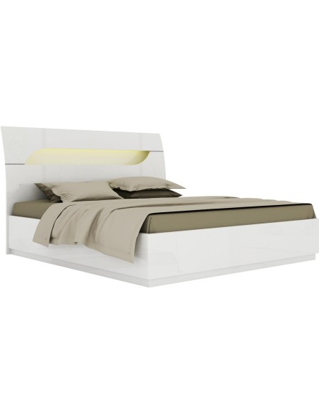 17218bl-evelyn commode 6 tiroirs laque blanc 137x45x77,8