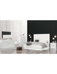 17230bl-candy lit bois laque blanc h cm avec sommier lattes