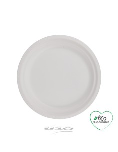 6vae026bc - set de 12 assiettes rondes en canne a sucre d18cm blanc