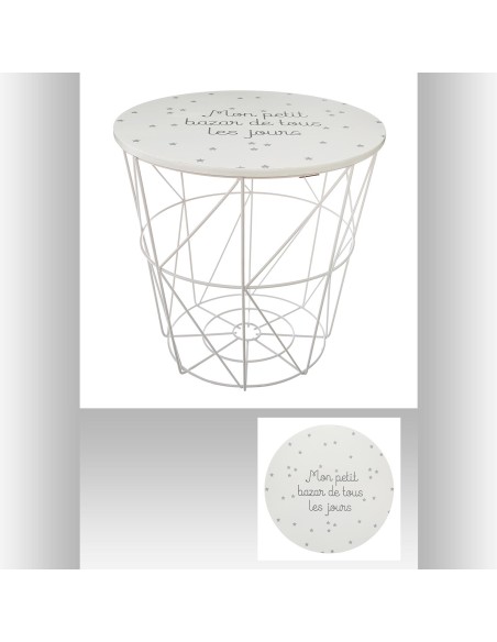 table rangement kumi blanc