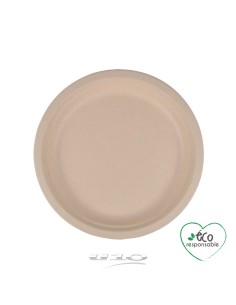 6vae026nt-set de 12 assiettes rondes en canne a sucre d18cm naturel