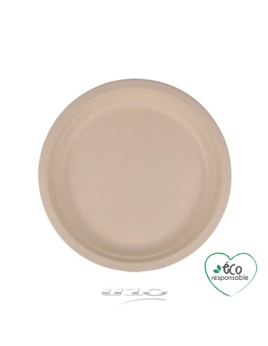 6vae026nt-set de 12 assiettes rondes en canne a sucre d18cm naturel