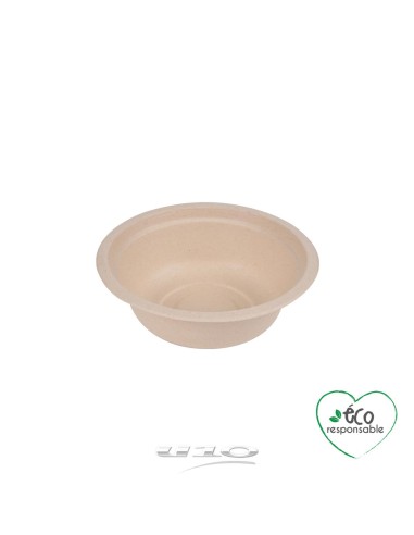 set de 12 bols ronds en canne a sucre 350ml naturel