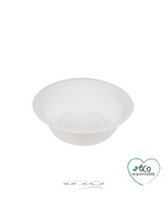 set de 12 bols ronds en canne a sucre 950ml blanc