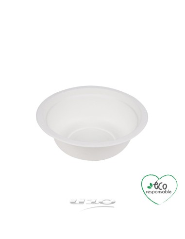 set de 12 bols ronds en canne a sucre 950ml blanc