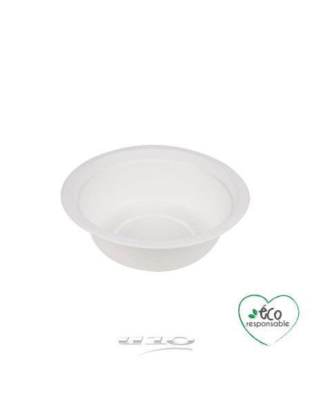 set de 12 bols ronds en canne a sucre 950ml blanc