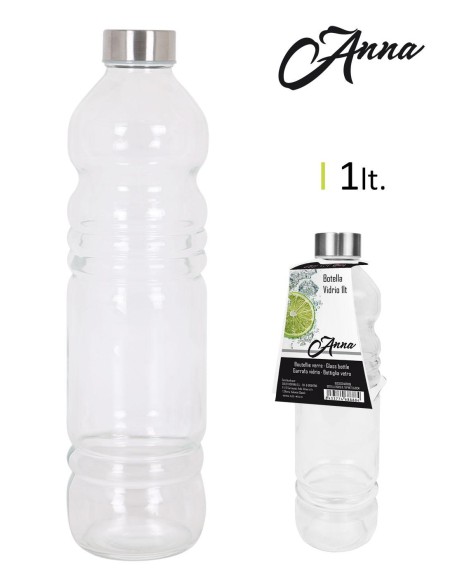 be03030468888 - bouteille verre 1000cc 8x31cm anna