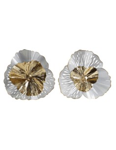 dp-176245-décoration murale métal 35x7,6x36 fleur 2 mod.