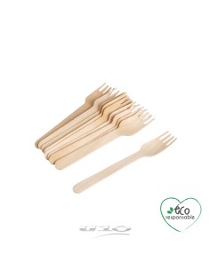 6vae023 - set de 12 fourchettes en bois h16cm
