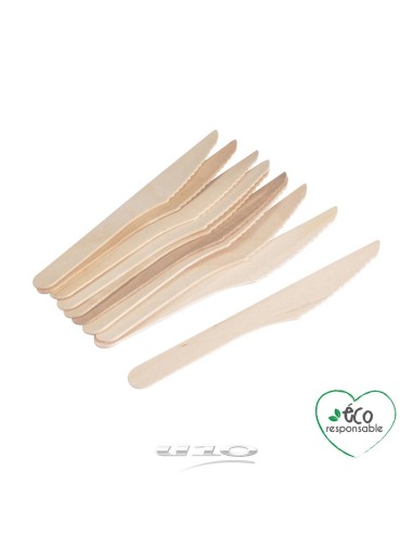 6vae022 - set de 12 couteaux en bois h16cm