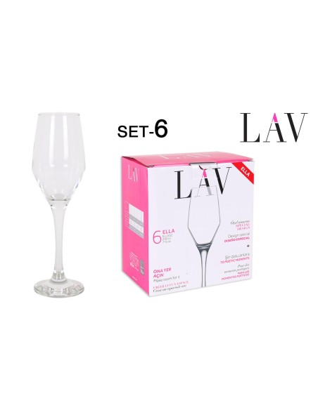 22154s - set 6 flutes champagne 230cc ella